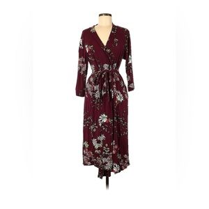 Burgundy casual winter cocktail dress.